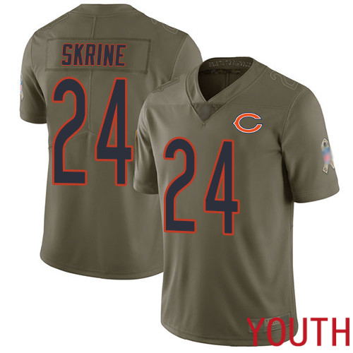 Chicago Bears Limited Olive Youth Buster Skrine Jersey NFL Football #24 2017 Salute to Service->youth nfl jersey->Youth Jersey